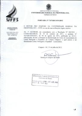 Portaria 767-GR-2012
