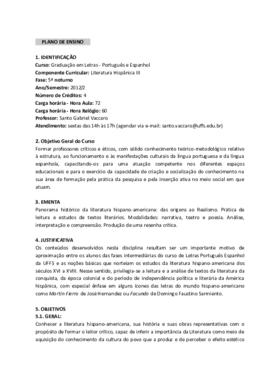 Literatura Hispânica III