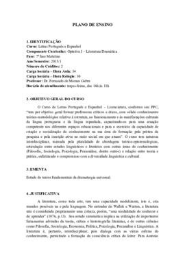 Literatura Dramática - Optativa I