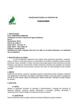 Tratamento de Águas Residuárias