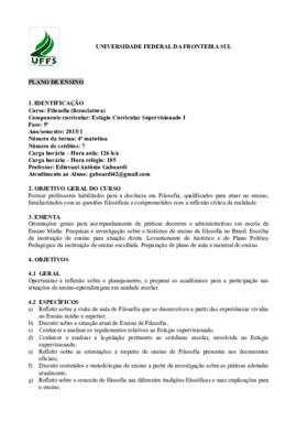 Estágio Curricular Supervisionado I