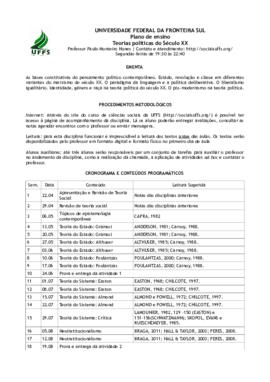 Teorias Políticas do Século XX
