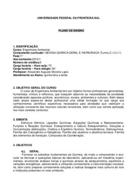 Química Geral e Inorgânica - Turma C