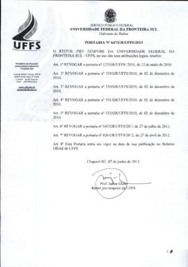 Portaria 647-GR-2013