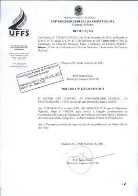 Portaria 132-GR-2013 Retificação
