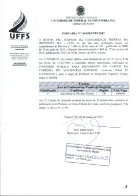 Portaria 149-GR-2012