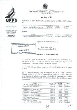 Portaria 225-GR-2012 Retificação