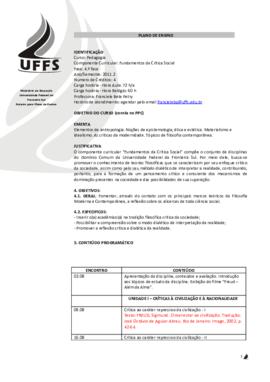 Fundamentos da Crítica Social