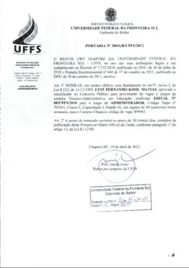 Portaria 380-GR-2012