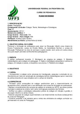 Estágio - Teoria, Metodologias e Estratégia