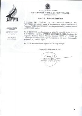 Portaria 472-GR-2013