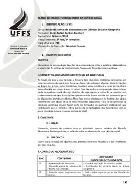Fundamentos da Crítica Social