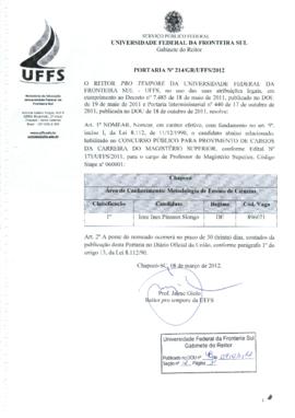 Portaria 214-GR-2012