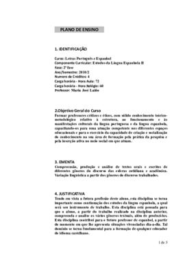 Estudos da Língua Espanhola II