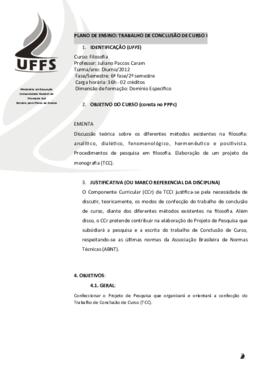 Trabalho de Conclusão de Curso I