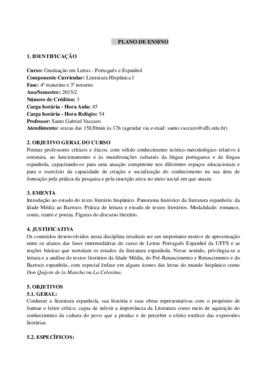 Literatura Hispânica I
