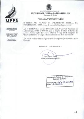 Portaria 275-GR-2013