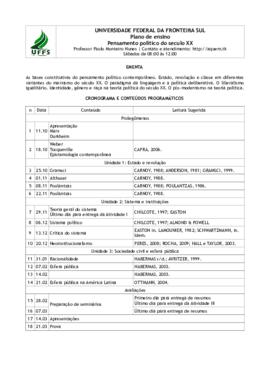 Pensamento Político do Século XX