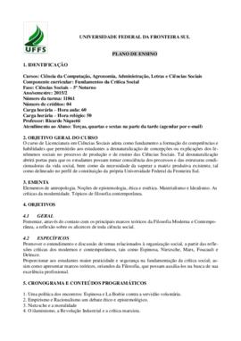 Fundamentos da Crítica Social