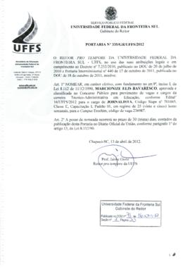 Portaria 335-GR-2012
