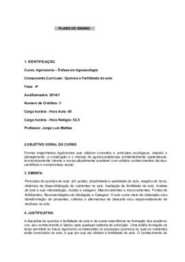 Química e Fertilidade do Solo