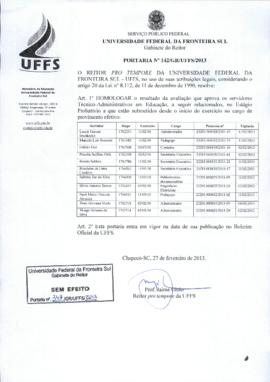 Portaria 142-GR-2013