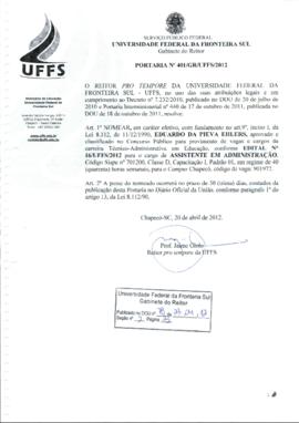 Portaria 401-GR-2012