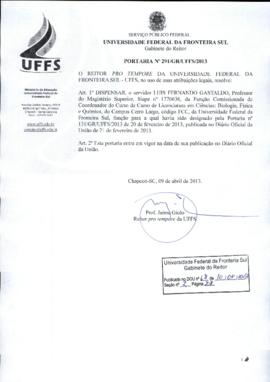Portaria 291-GR-2013