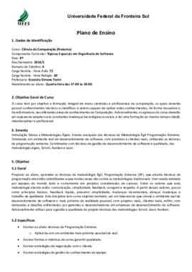 Tópicos Especiais em Engenharia de Software