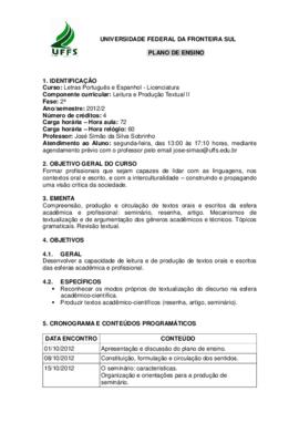 Leitura e Produção Textual II
