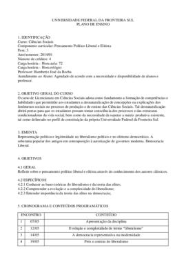 Pensamento Político Liberal e Elitista
