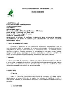 O Cuidado de Enfermagem na Saúde Mental