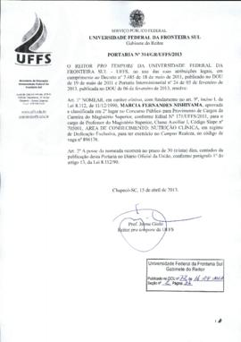 Portaria 314-GR-2013