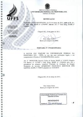 Portaria 175-GR-2011 Retificação