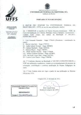 Portaria 511-GR-2012