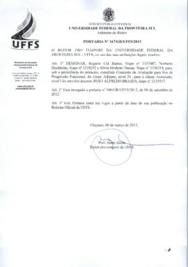 Portaria 167-GR-2013