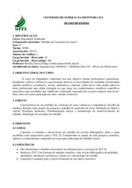 Trabalho de Conclusão de Curso I