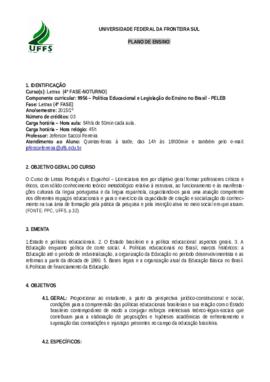 Política Educacional e Legislação do Ensino no Brasil