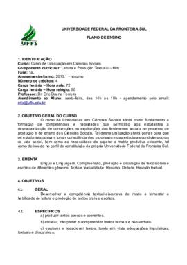 Leitura e Produção Textual I