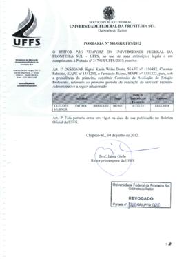 Portaria 581-GR-2012