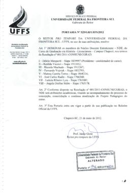 Portaria 525-GR-2012