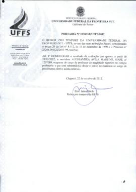 Portaria 1038-GR-2012