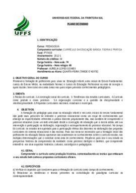 Currículo da Educação Básica - Teoria e Prática