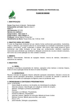 Álgebra Linear A