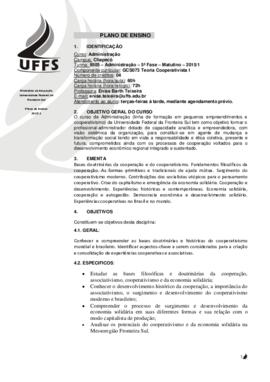 Teoria Cooperativista I