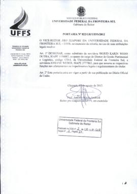 Portaria 822-GR-2012