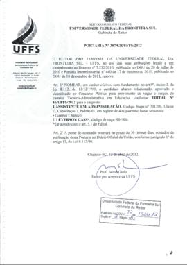 Portaria 307-GR-2012