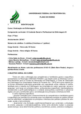 Contexto Social e Profissional da Enfermagem III