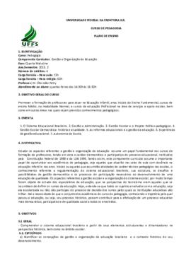 Gestão e Organização da Educação