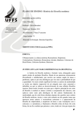 História da Filosofia Moderna